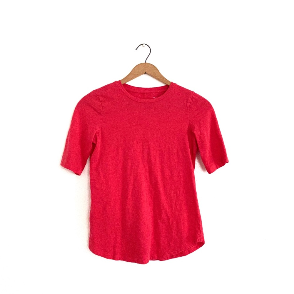 Salmon Pink Cotton Eileen Fisher Tee Shirt XXS